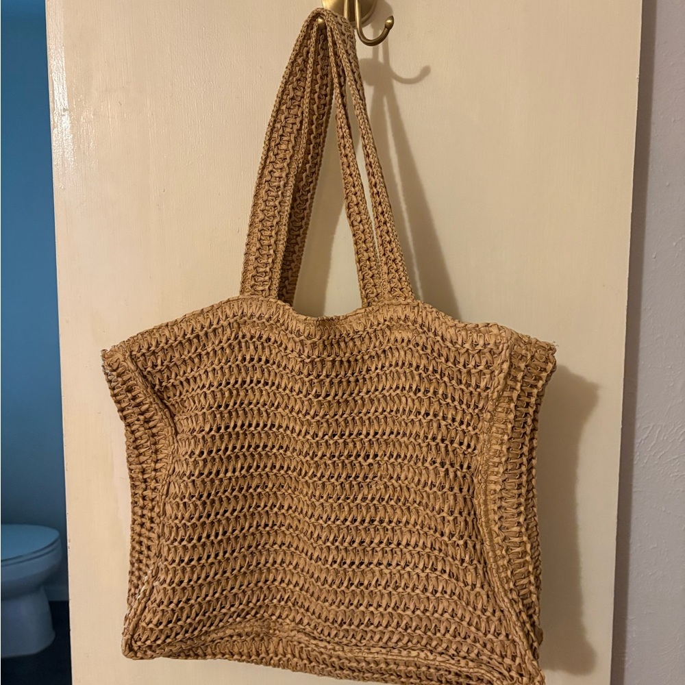 H&M Woven Tan Tote Bag